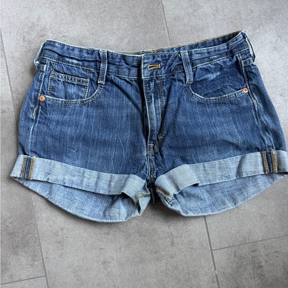 French Connection Blue Jean Shorts Classic Cut-Off Style